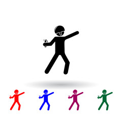 soldier with a grenade multi color icon. Elements of army & war set. Simple icon for websites, web design, mobile app, info graphics