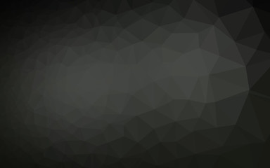 Dark Black vector polygon abstract background.