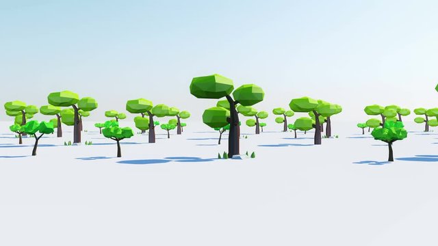 Cartoon Tree Low Polygon (Loop)