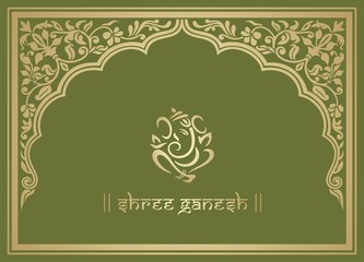 Ganesha, wedding card, royal Rajasthan, India	