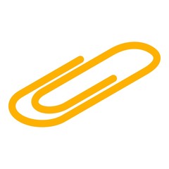 Yellow office clip icon. Isometric of yellow office clip vector icon for web design isolated on white background