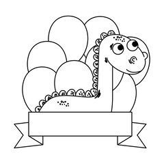 cute diplodocus with balloons helium frame