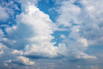 The white clouds in the sky in the afternoon.