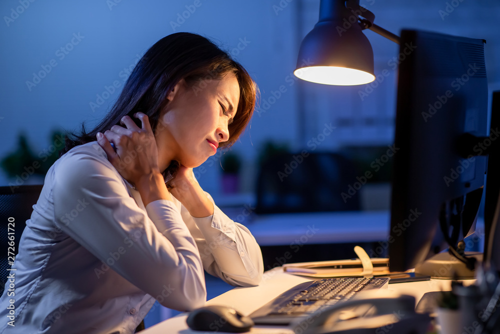 Wall mural woman overtime work