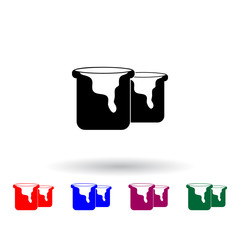 paint cans multi color icon. Elements of art and painting set. Simple icon for websites, web design, mobile app, info graphics