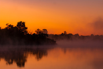 Morning Mist on Peaceful Lake