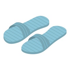 Blue slippers icon. Isometric of blue slippers vector icon for web design isolated on white background