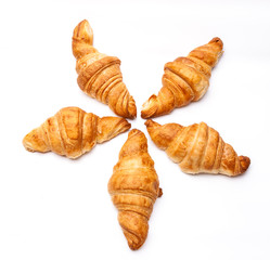 Französische Croissants isoliert auf Weißem Hintergrund