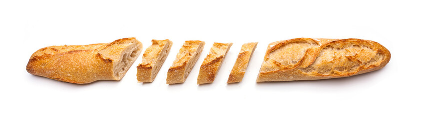 Französisches Baguette isoliert auf Weißem Hintergrund