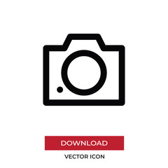 Camera vector icon in modern style for web site and mobile app