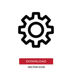 Gear vector icon in modern style for web site and mobile app