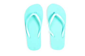 Pair of flip flops isolated on white background