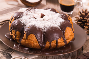 Chocolate coconut cake.