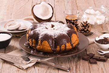 Chocolate coconut cake.