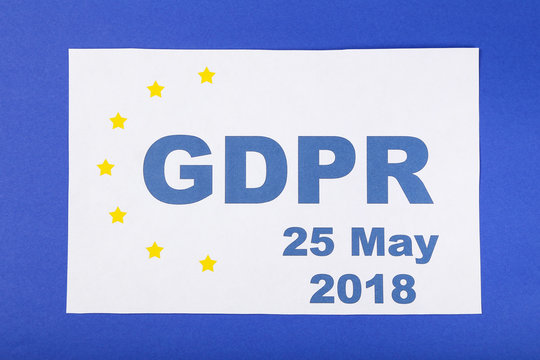 General Data Protection Regulation, GDPR. Paper with text
