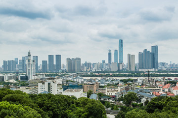changsha cityscape skyline view from yuelu mountain top
