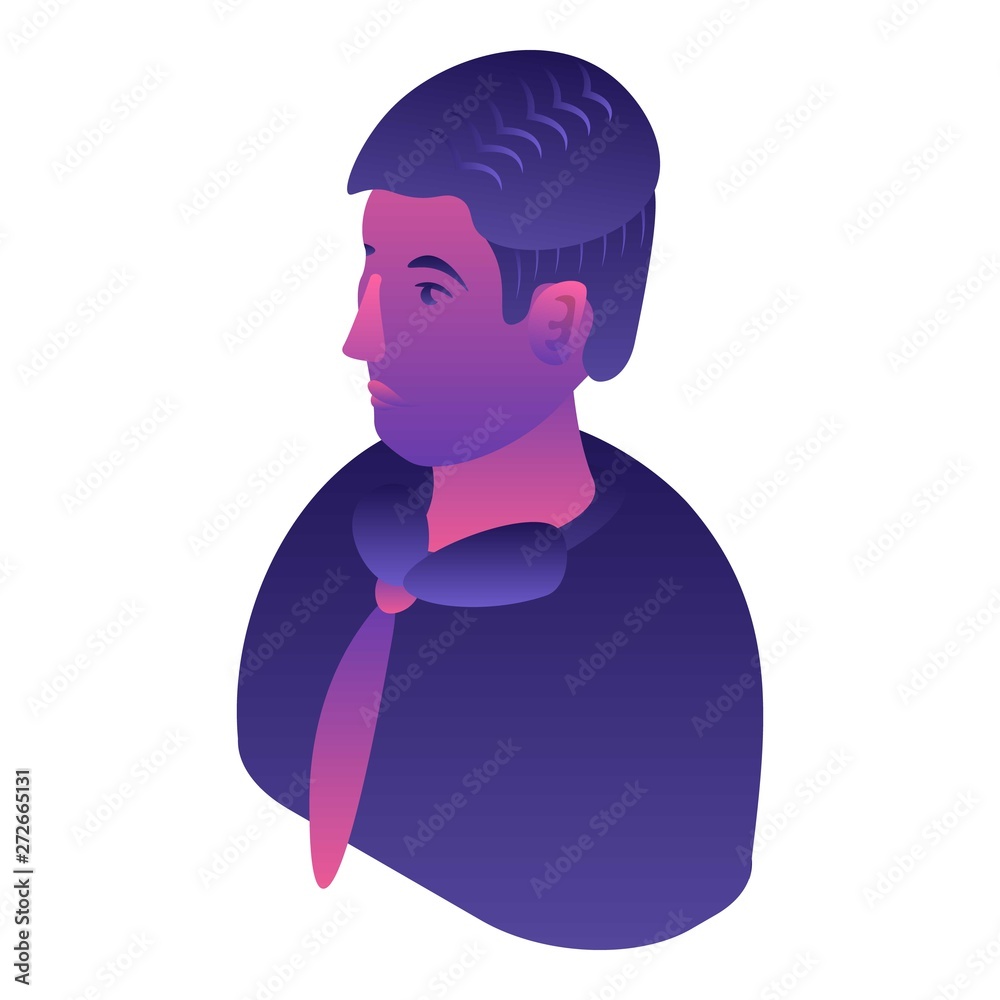 Wall mural Violet man avatar icon. Isometric of violet man avatar vector icon for web design isolated on white background