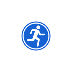 fast run icon vector on white background. running symbol logo design inspiration