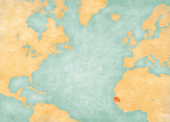 Map of North Atlantic Ocean - Senegal