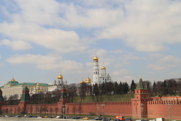 Obraz premium view of the walls and towers of the Moscow Kremlin