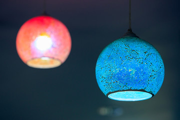 Illumination, home decor lighting, interior decoration with black background