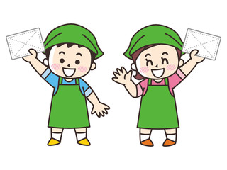 雑巾を持った子供