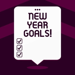 Writing note showing New Year Goals. Business photo showcasing Resolutions for 365 days coming soon Motivation to change