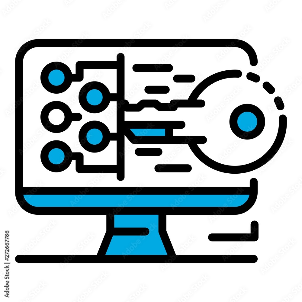 Poster smart monitor key icon. outline smart monitor key vector icon for web design isolated on white backg