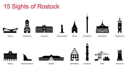 12 Sights of Rostock - obrazy, fototapety, plakaty