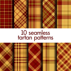 Set of seamless tartan patterns. Vector