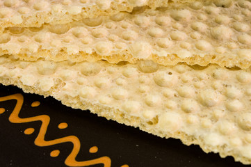 diabetic diet crunches - crispy waffle crispbread from wheat, texture