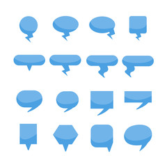 blue speech bubble set