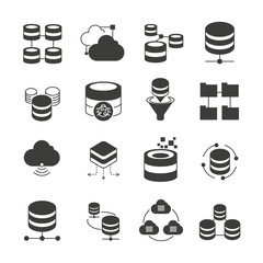 database and network icons set