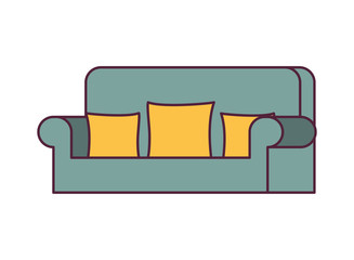 comfortable sofa in living room with white background