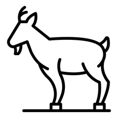 Farm goat icon. Outline farm goat vector icon for web design isolated on white background