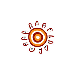 Aboriginal art icon logo design vector template