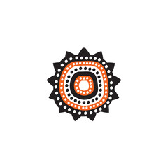 Aboriginal art icon logo design vector template