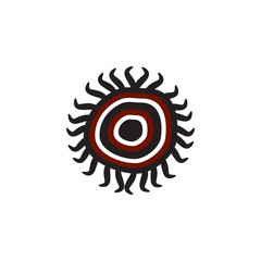 Aboriginal art icon logo design vector template