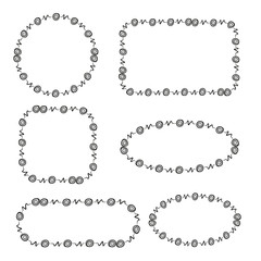 hand drawn and doodle frames and labels for card decoration