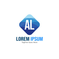 AL Letter Logo Design. Creative Modern AL Letters Icon Illustration