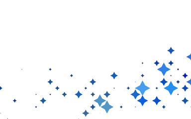 Light BLUE vector pattern with christmas stars.