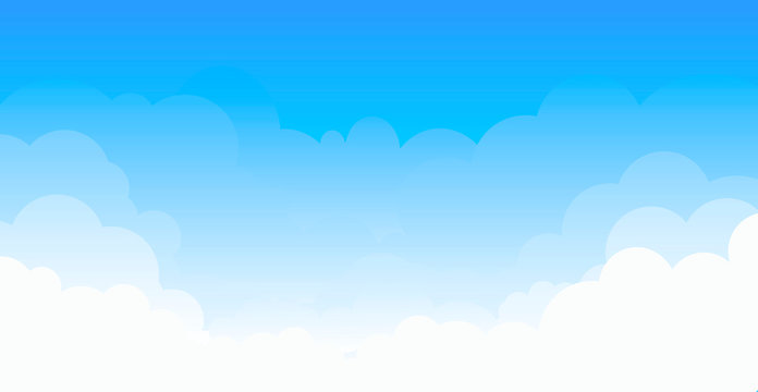 Background blue sky with clouds. White clouds on the blue sky. Abstract background with clouds on blue sky