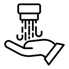 Hand dryer icon. Outline hand dryer vector icon for web design isolated on white background