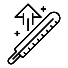 Body temperature up icon. Outline body temperature up vector icon for web design isolated on white background