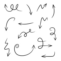 thin line arrows doodle elements