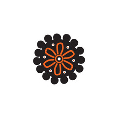 Aboriginal art icon logo design vector template