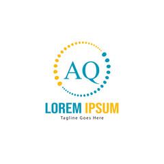 AQ Letter Logo Design. Creative Modern AQ Letters Icon Illustration