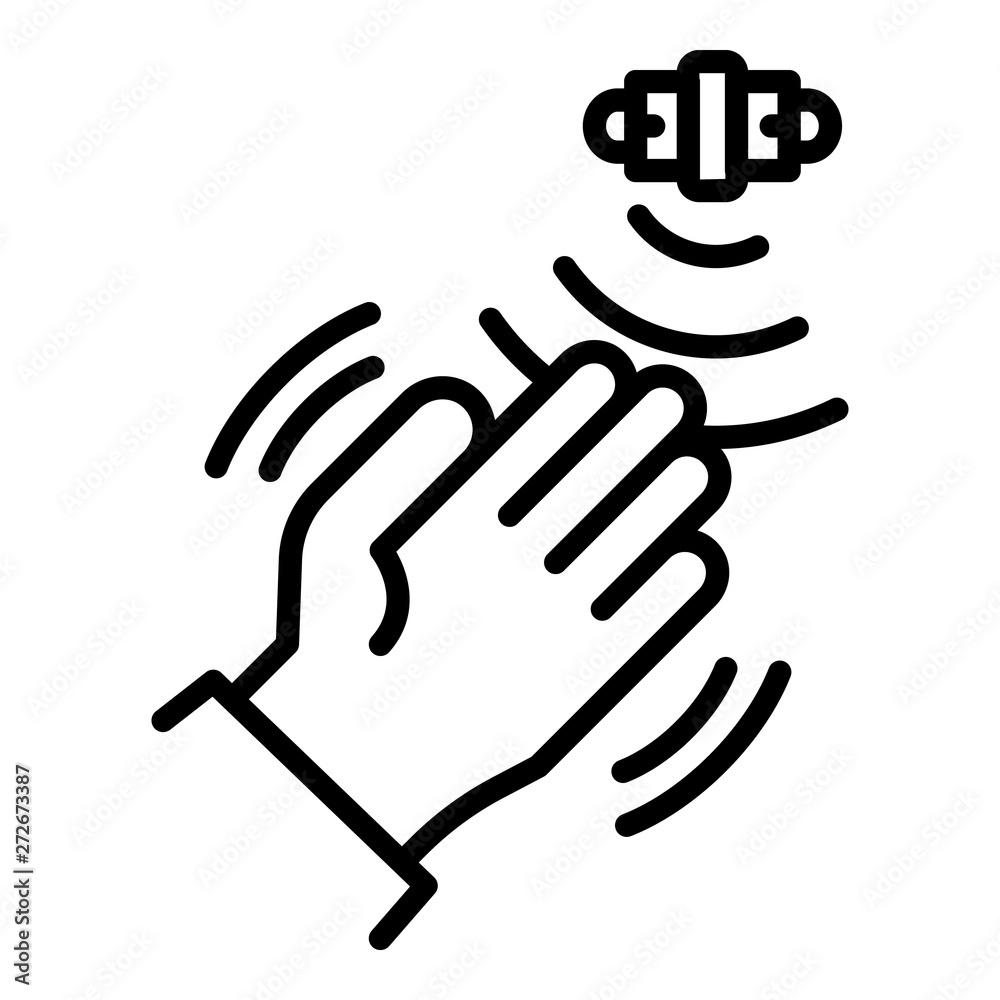 Poster hand motion sensor icon. outline hand motion sensor vector icon for web design isolated on white bac