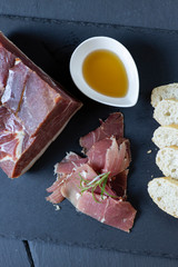 Still life of jamon serrano