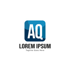 Fototapeta premium AQ Letter Logo Design. Creative Modern AQ Letters Icon Illustration